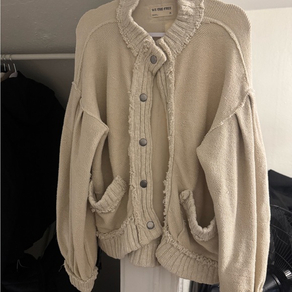 Free People Sweaters - Free People Cream Oversized Crewneck Sweater